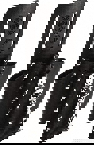 Tool Pouch: 4 Pockets, Leather, Black